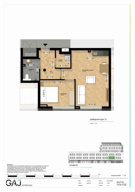 Twee kamer appartement (Bouwnr. 12)