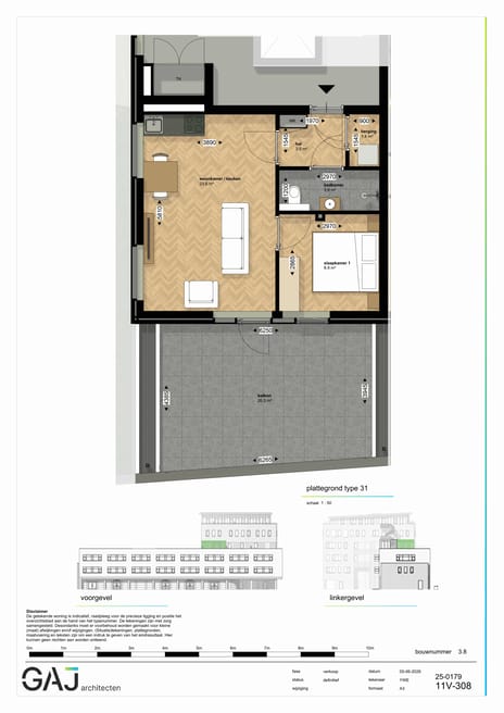 twee kamer appartement (Bouwnr. 42)