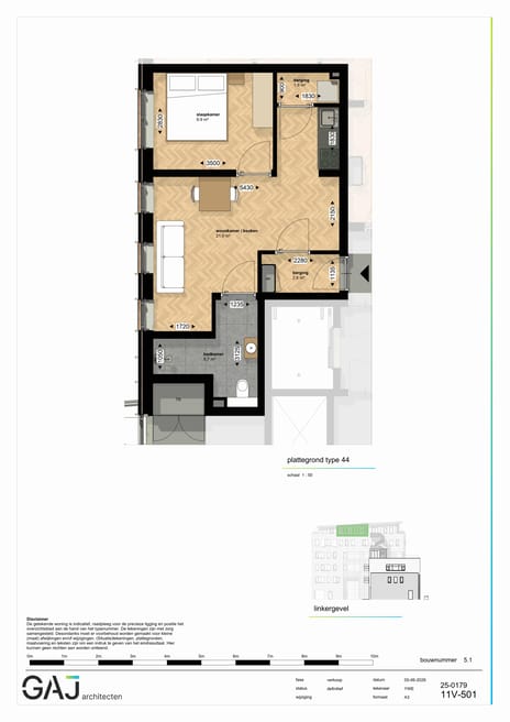Twee kamer appartement (Bouwnr. 63)