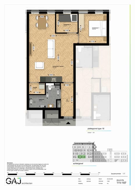 Drie kamer appartement (Bouwnr. 17)