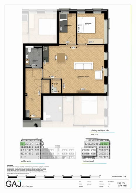 Drie kamer appartement (Bouwnr. 54)