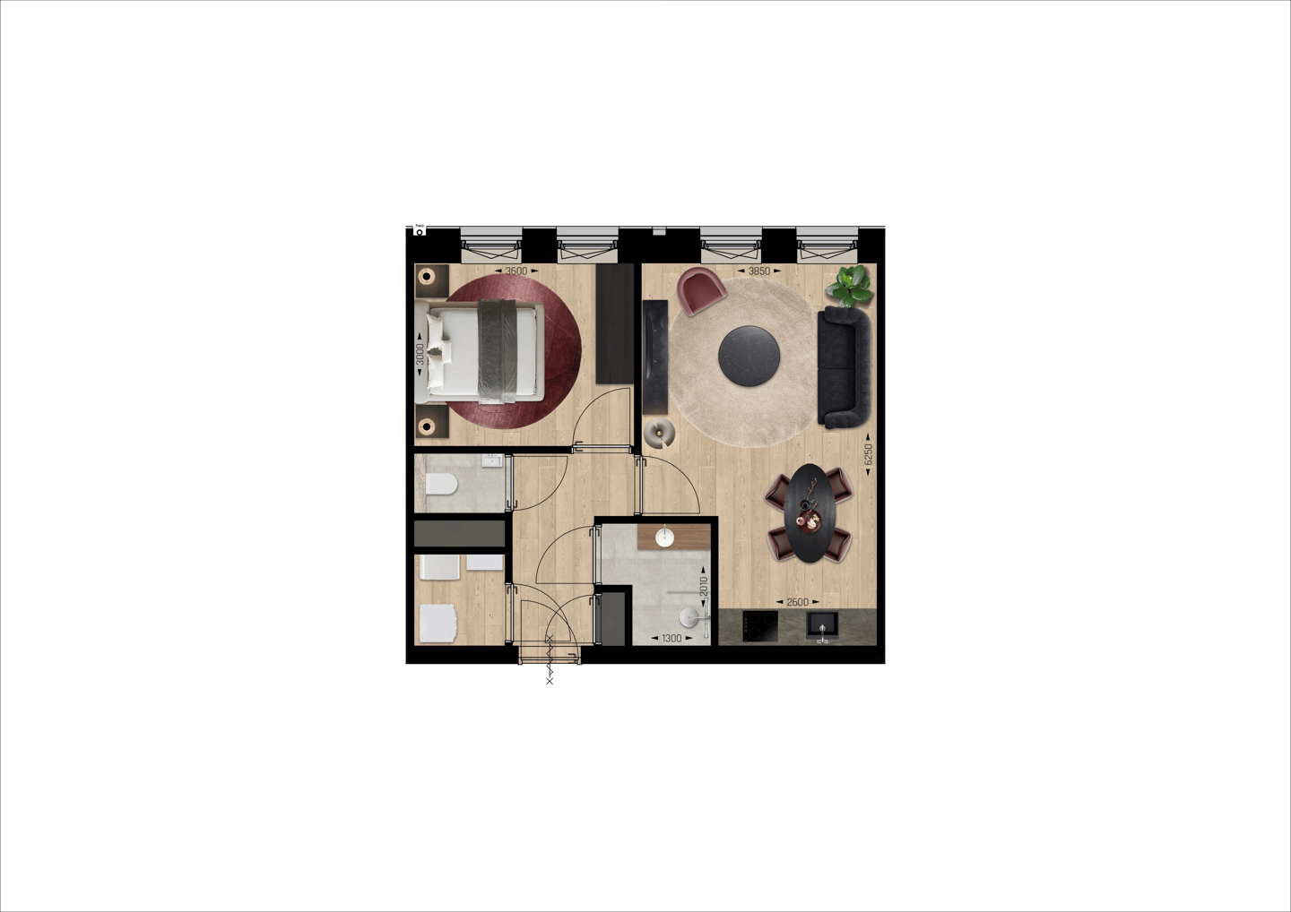 Tweekamerappartementen (Bouwnr. 166)