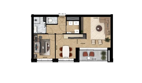 2-kamerappartement (Bouwnr. 1.22)
