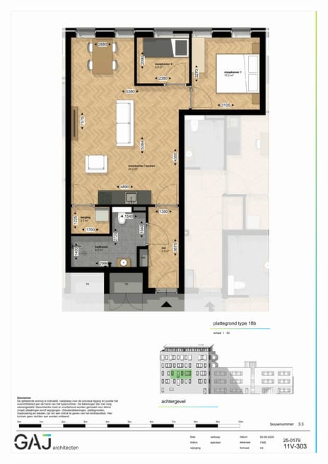Drie kamer appartement (Bouwnr. 47)