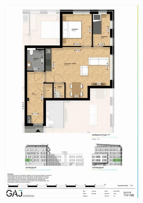 Drie kamer appartement (Bouwnr. 16)