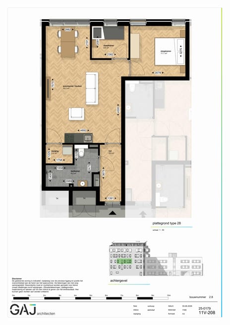 Drie kamer appartement (Bouwnr. 35)