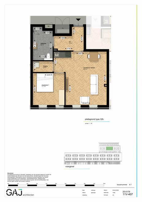 Twee kamer appartement (Bouwnr. 51)