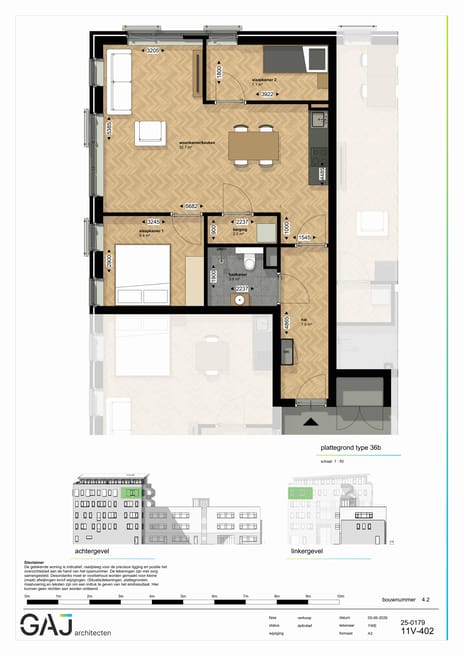 Drie kamer appartement (Bouwnr. 56)