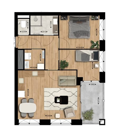 3-kamerappartement (Bouwnr. 2.16)