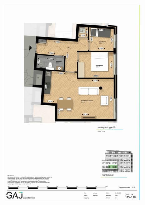 Drie kamer appartement (Bouwnr. 14)