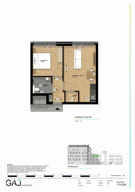 Twee kamer appartement (Bouwnr. 39)
