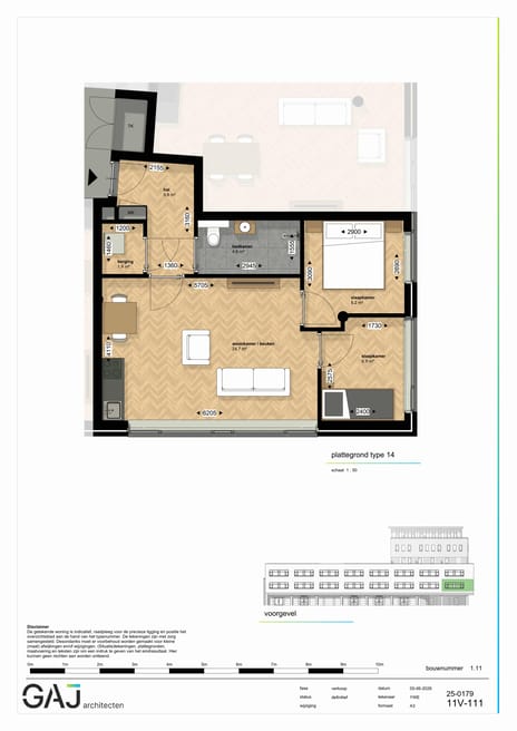Drie kamer appartement (Bouwnr. 13)
