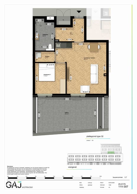 Twee kamer appartement (Bouwnr. 43)
