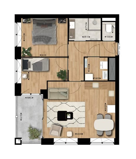 3-kamerappartement (Bouwnr. 2.02)